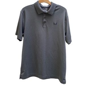 Under Armour Men’s Heat Gear Loose Fit Grey Polo Golf Shirt Size Large